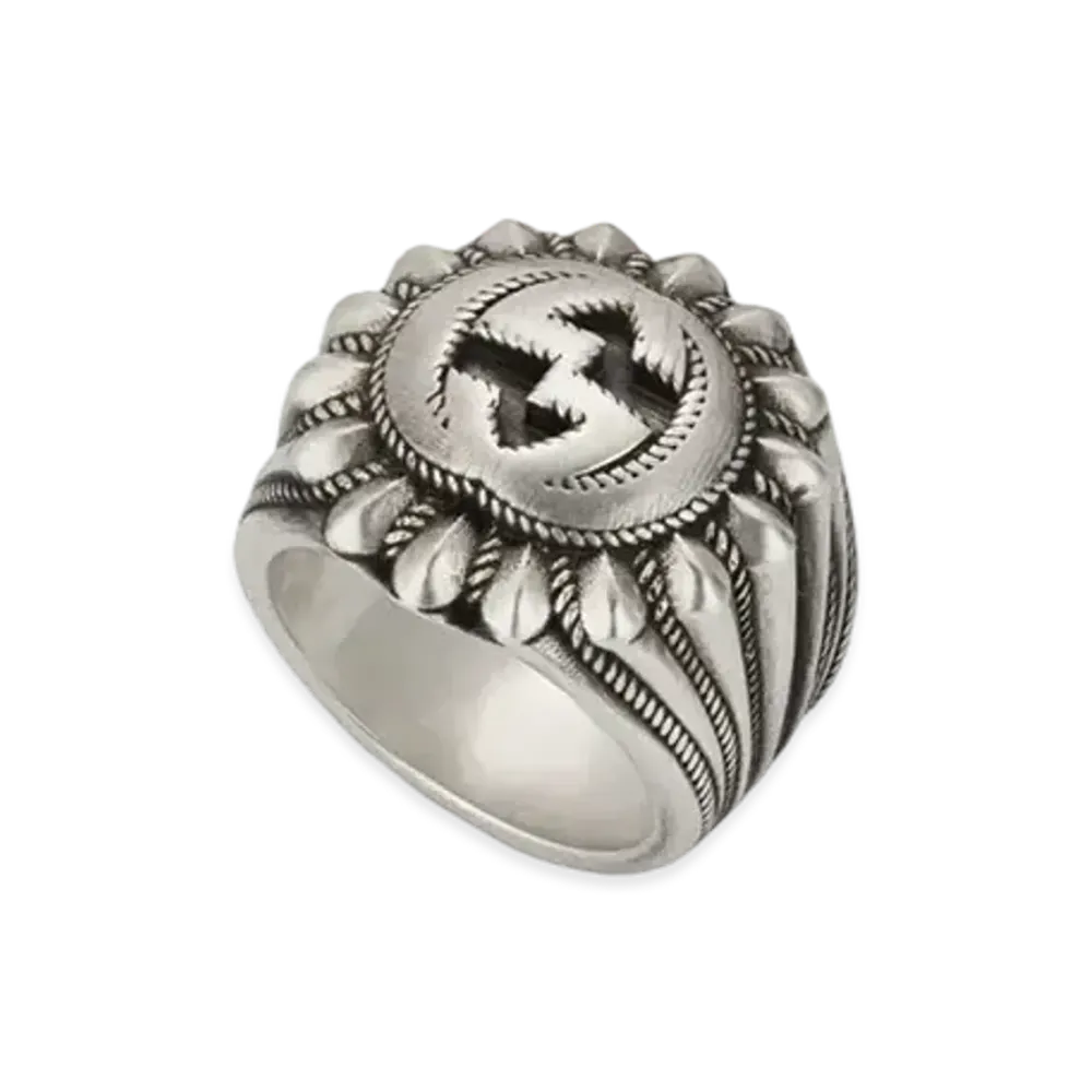 GUCCI Interlocking G Engraved Ring "Silver"