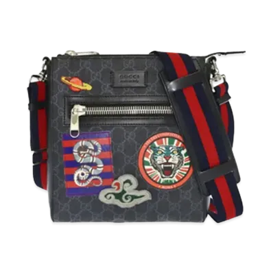 GUCCI Courier GG Supreme Messenger Bag "Black"
