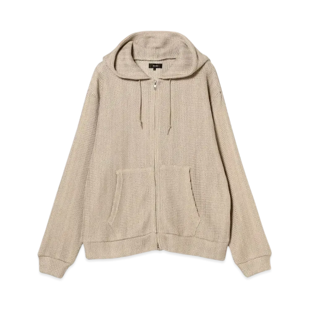 BEAMS Mesh Zip Hoodie "Natural"