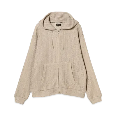 BEAMS Mesh Zip Hoodie "Natural"