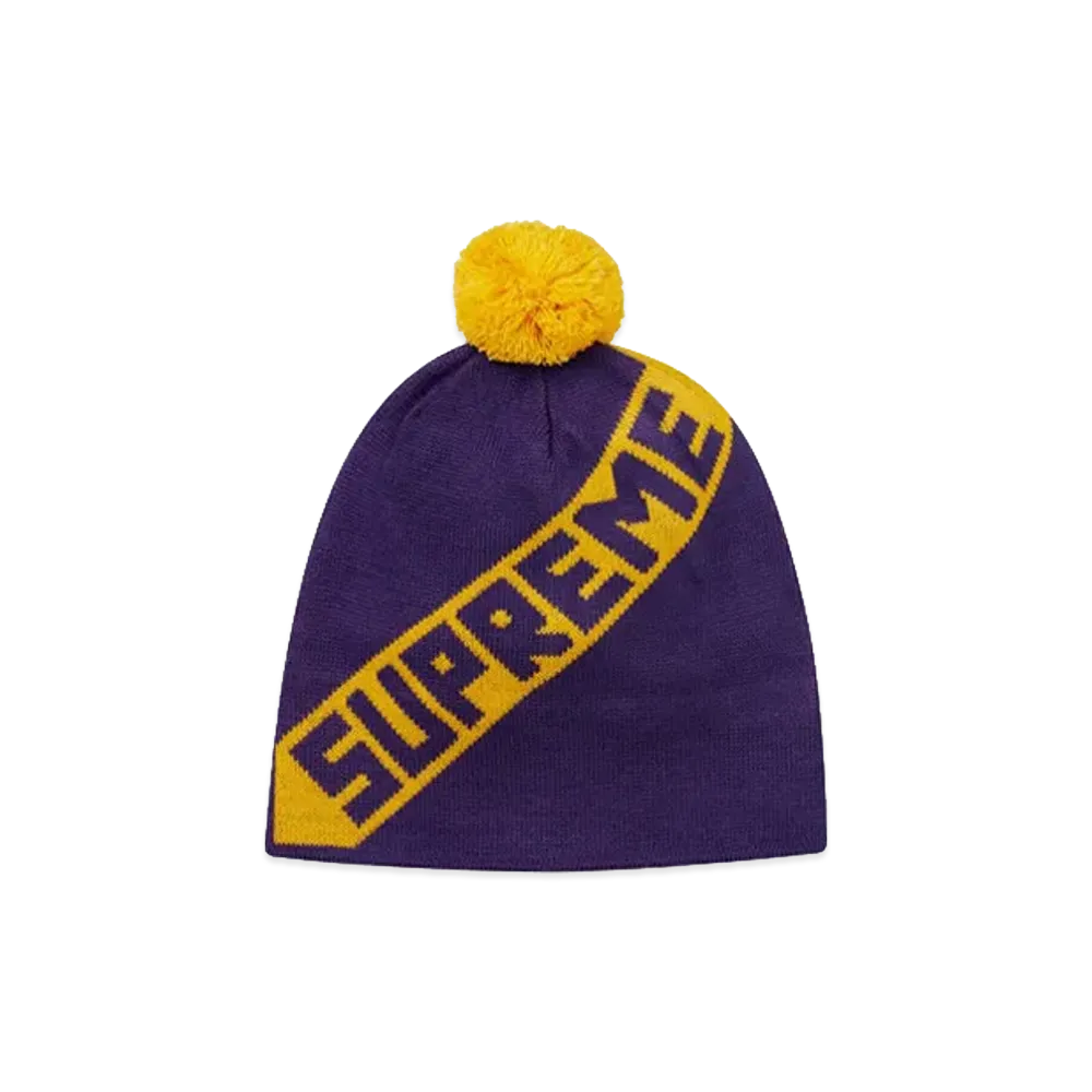 Supreme Diagonal Stripe Beanie "Purple"
