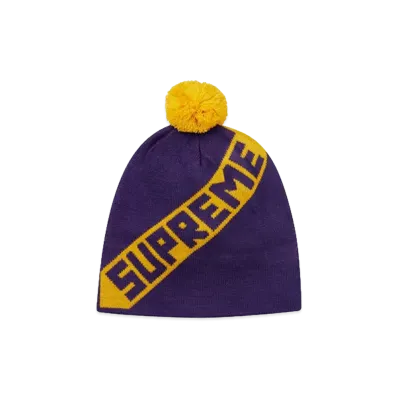Supreme Diagonal Stripe Beanie "Purple"