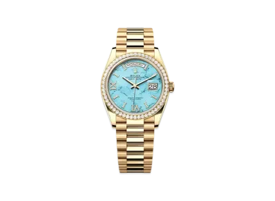 ROLEX Day-Date 36 Diamond "Yellow Gold/Turquoise" 128348RBR
