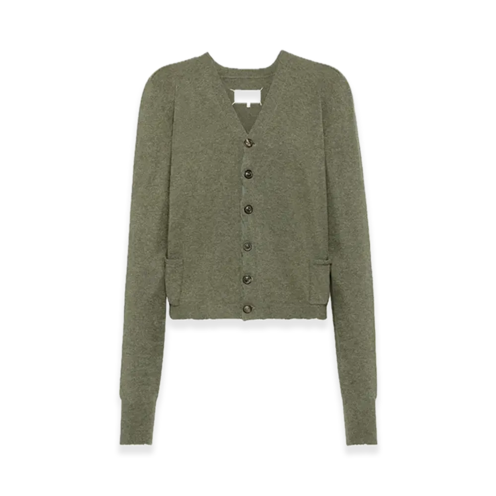 Maison Margiela Wool V-neck Cardigan "Green"