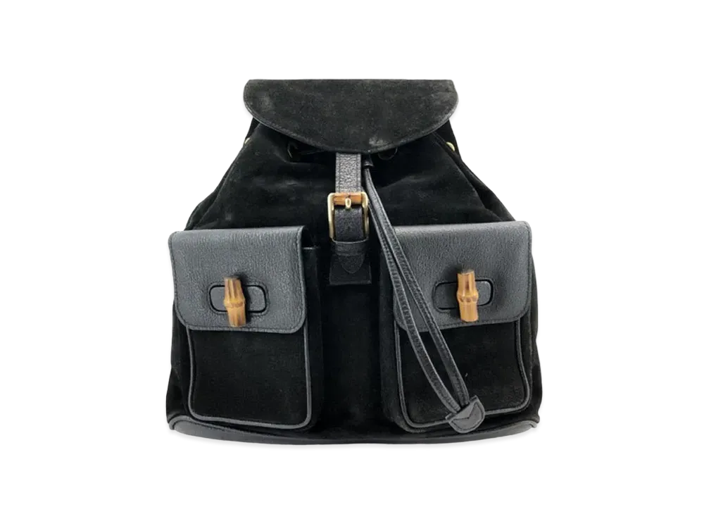 GUCCI Backpack Bamboo Suede "Black"