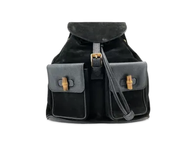 GUCCI Backpack Bamboo Suede "Black"