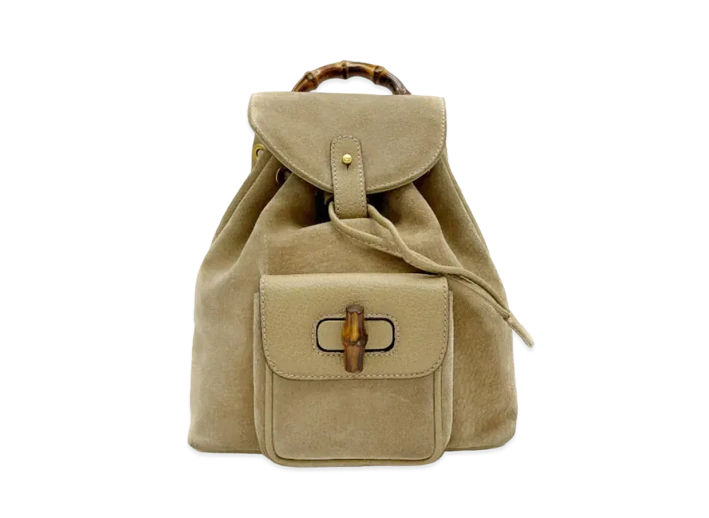 GUCCI Backpack Mini Bamboo Suede "Beige"