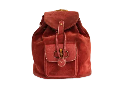 GUCCI Backpack Mini Bamboo Suede "Red"