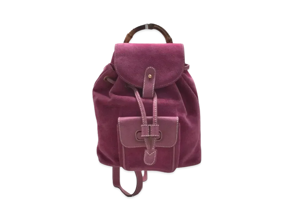 GUCCI Bamboo Backpack Mini Suede "Rose Purple"