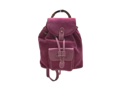 GUCCI Bamboo Backpack Mini Suede "Rose Purple"