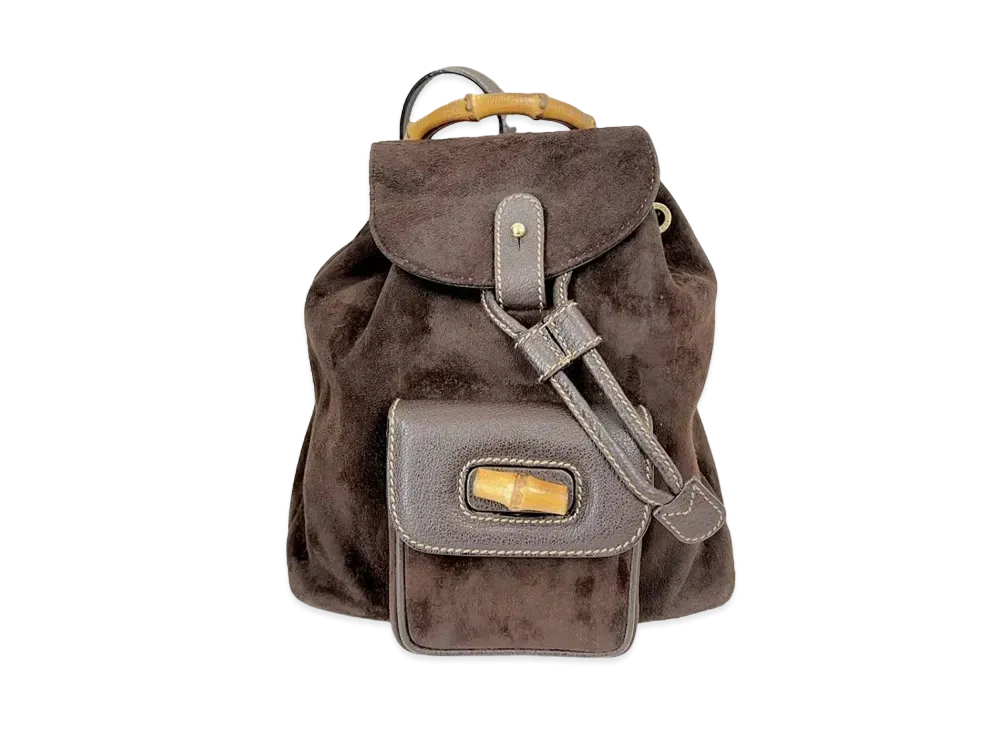 GUCCI Backpack Mini Bamboo Suede "Brown"