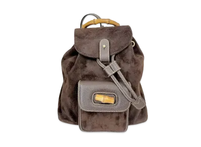 GUCCI Backpack Mini Bamboo Suede "Brown"