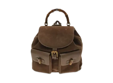 GUCCI Backpack Bamboo Suede "Brown"