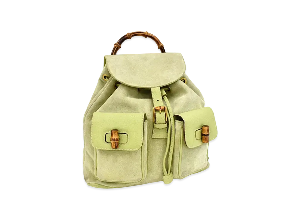 GUCCI Backpack Bamboo Suede "Green"