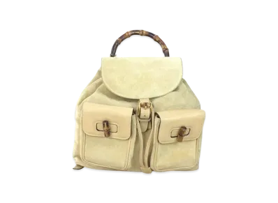 GUCCI Backpack Bamboo Suede "White"