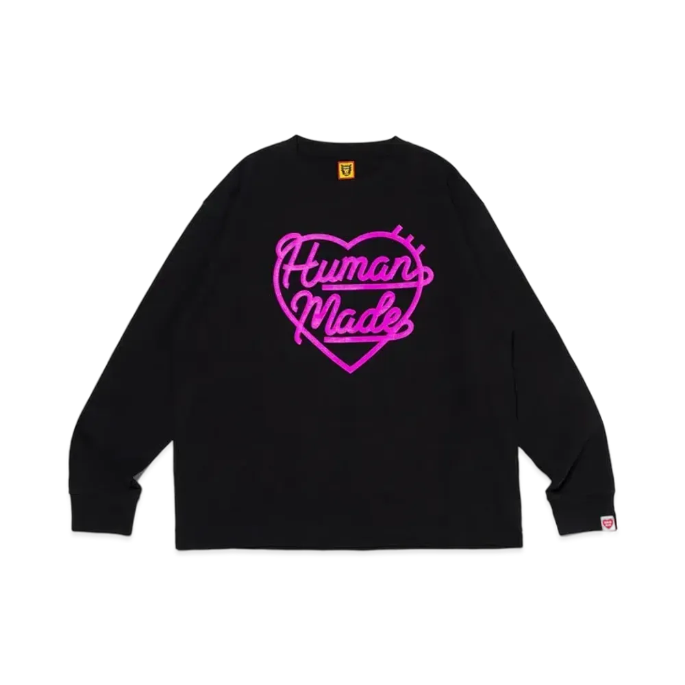 ヒューマン メイド ハート L/S Tシャツ "ブラック"