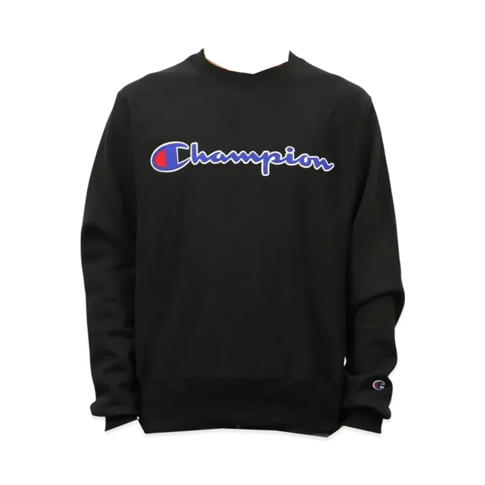 Champion Reverse Weave Heavyweight 12Oz Graphic Crew Sweat "Black"