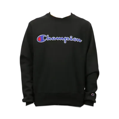 Champion Reverse Weave Heavyweight 12Oz Graphic Crew Sweat "Black"