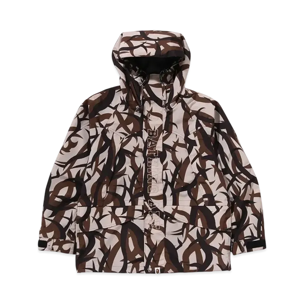 A BATHING APE Trial Camo Snowboard Jacket "Beige"