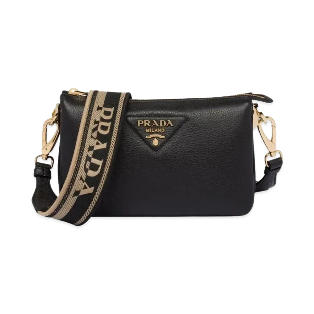 PRADA Leather Shoulder Bag "Black"