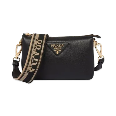 PRADA Leather Shoulder Bag "Black"