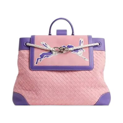 Bottega Veneta Large Andiamo Backpack "Ribbon/Purple/White"