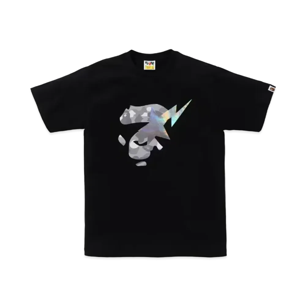 A BATHING APE Ape Face Sta Tee "Black"