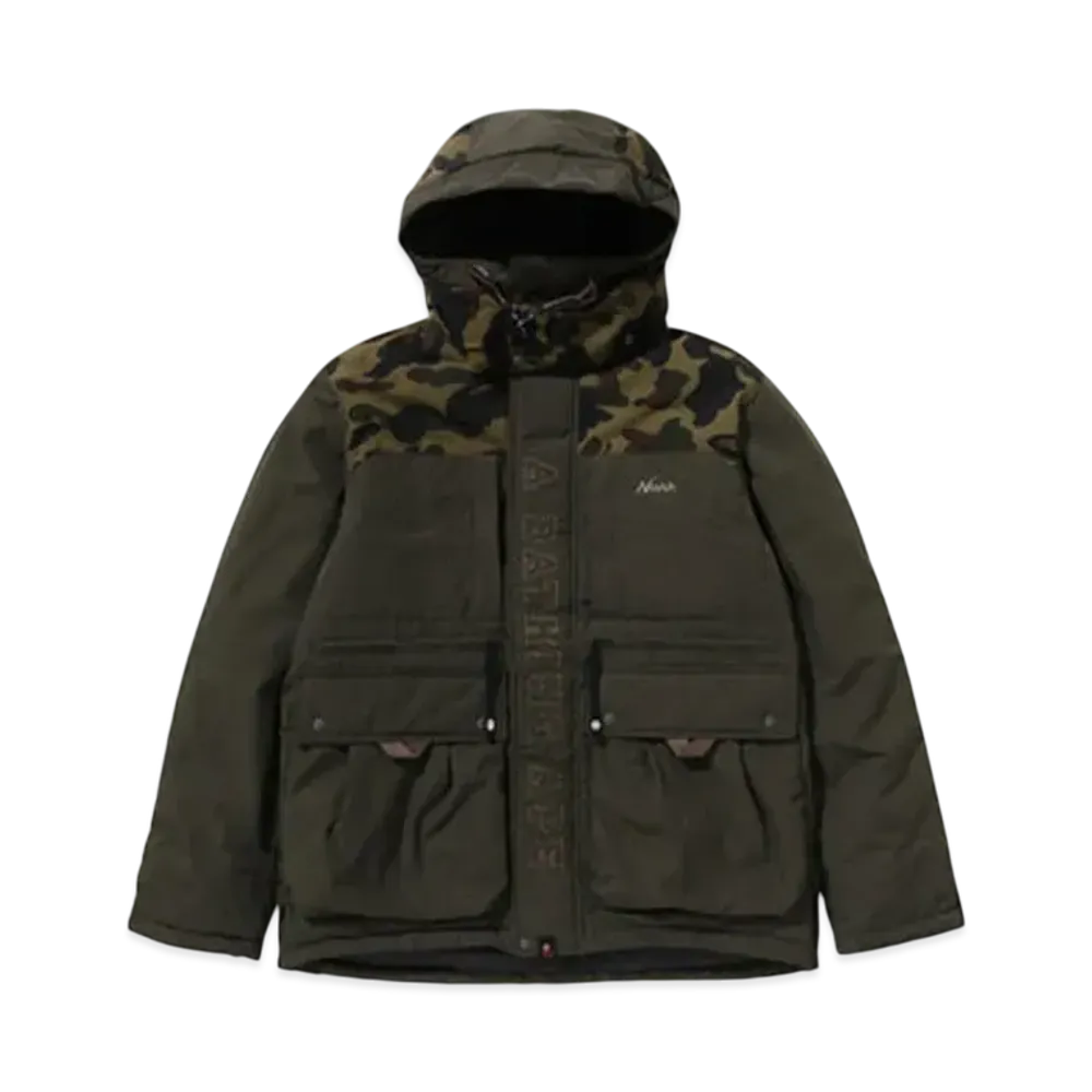 A BATHING APE x Nanga Hinoc Down Jacket "Olivedrab"