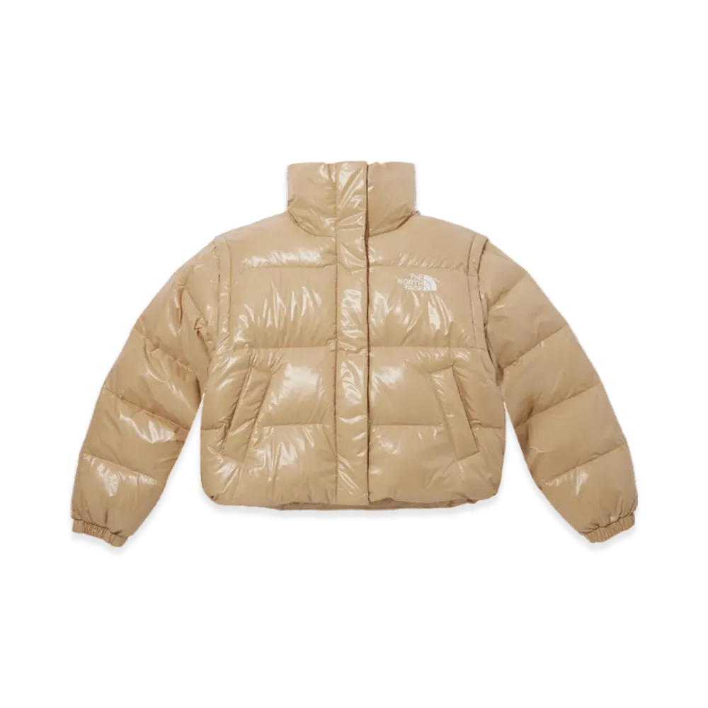The North Face White Label Glossy Detachable Down Jacket (W) "Gold Beige"