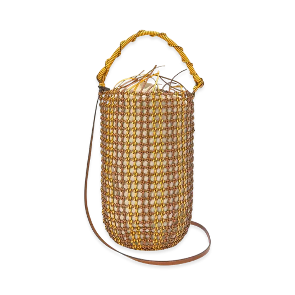 LOEWE Bucket Mesh Bag "Tan/Yellow"