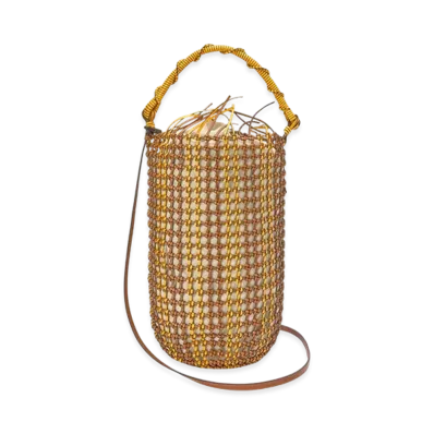 LOEWE Bucket Mesh Bag "Tan/Yellow"