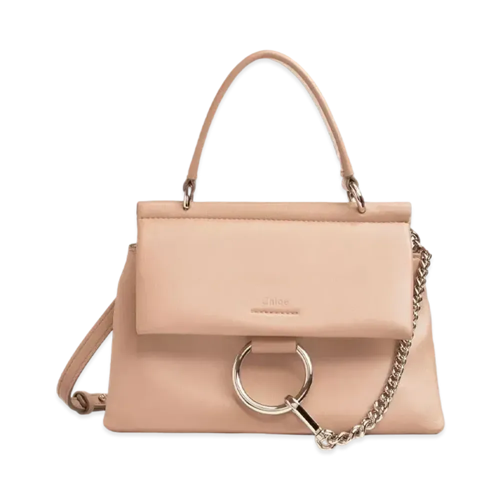 Chloe Small Faye Soft Top Handle Bag In Supple Lambskin "Beige"