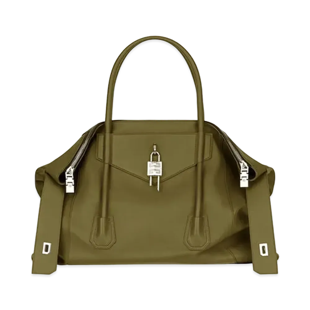 GIVENCHY Large Antigona Lock Soft in Grained Leather "Khaki"