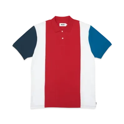 PALACE Stripe Panel Polo "Red White"