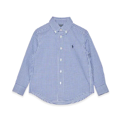 Polo Ralph Lauren Gingham Cotton Poplin Shirt Kids "Blue"