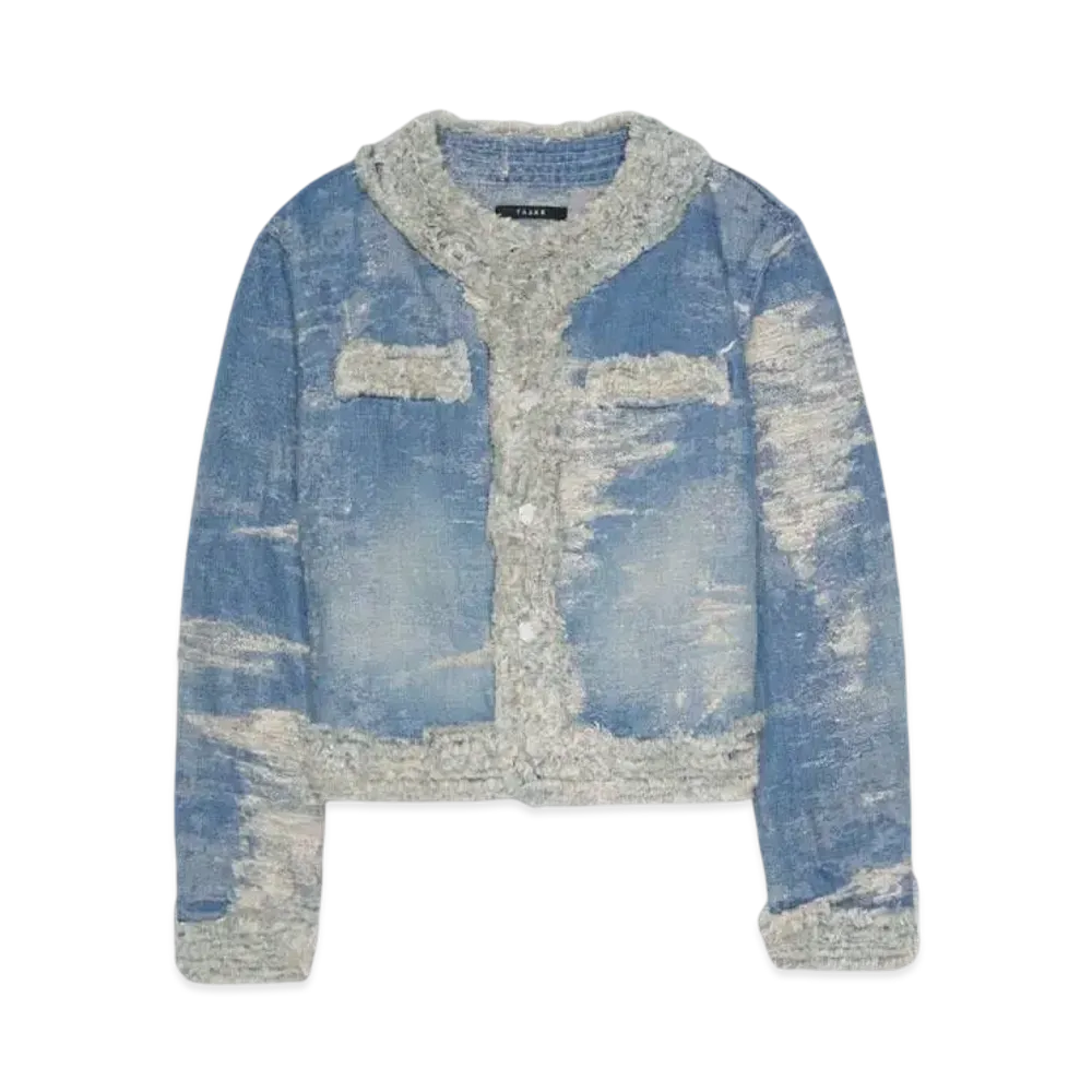 TAAKK SHORT JACKET "INDIGO BLEACH"