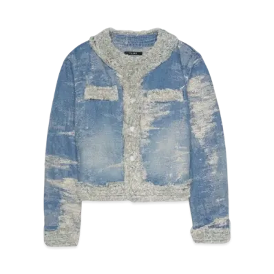 TAAKK SHORT JACKET "INDIGO BLEACH"