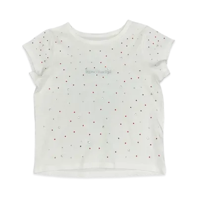 HTH Rhinestone Cropped Tee "WHITE"