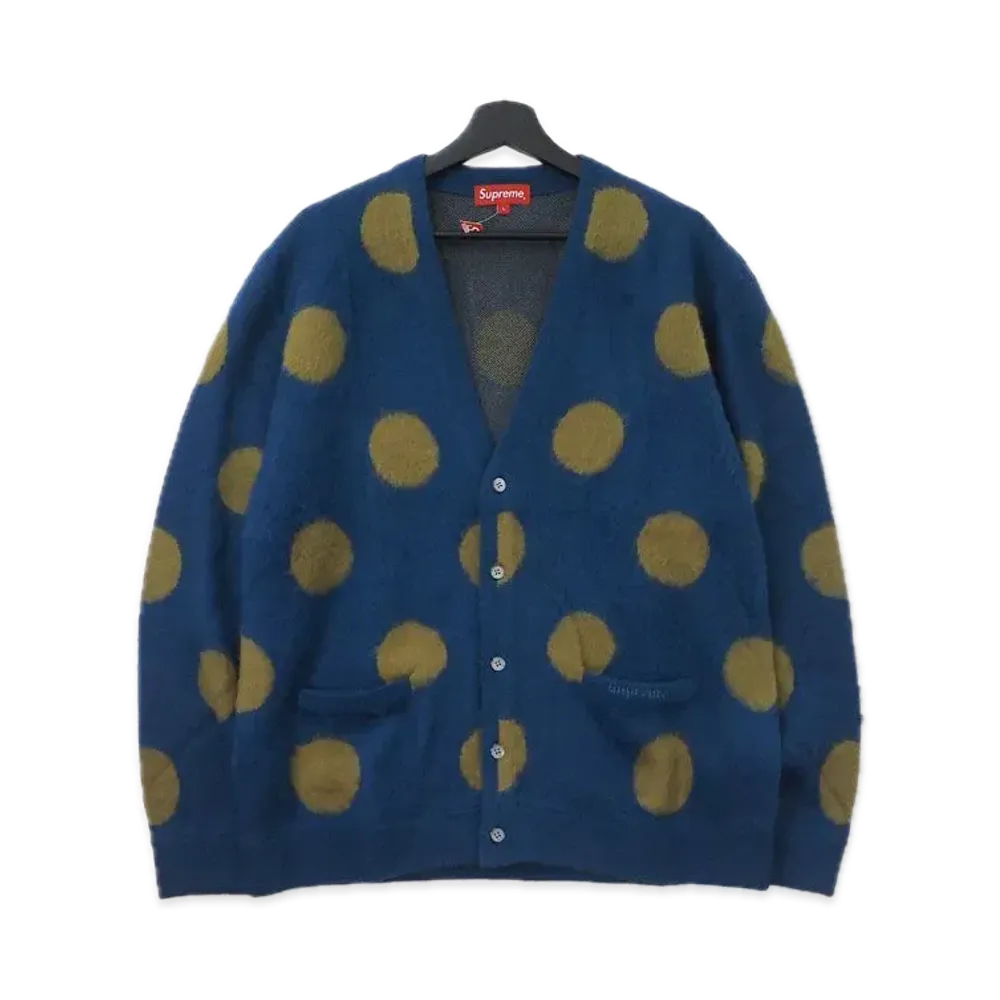 Supreme Brushed Polka Dot Cardigan "Navy"