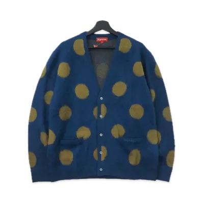 Supreme Brushed Polka Dot Cardigan "Navy"
