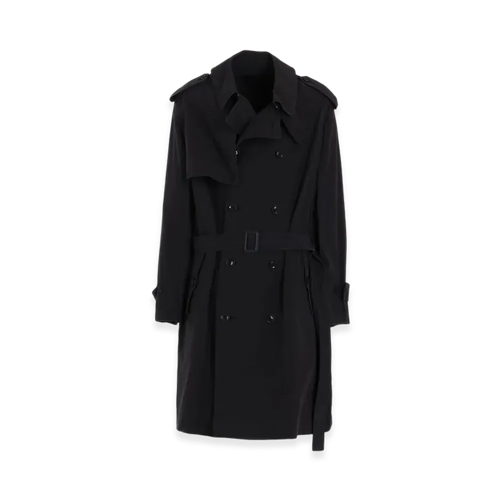 S'YTE Brushed Washer Finish Broad Trench Coat "Black"