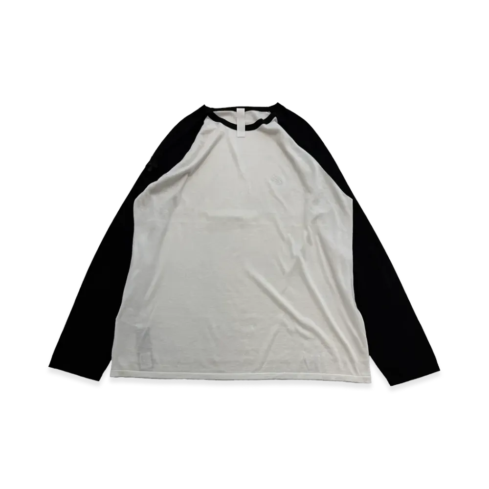 Chrome Hearts 3 Cross Patch CH Logo Embroidery Raglan L/S T-Shirt "White/Black"