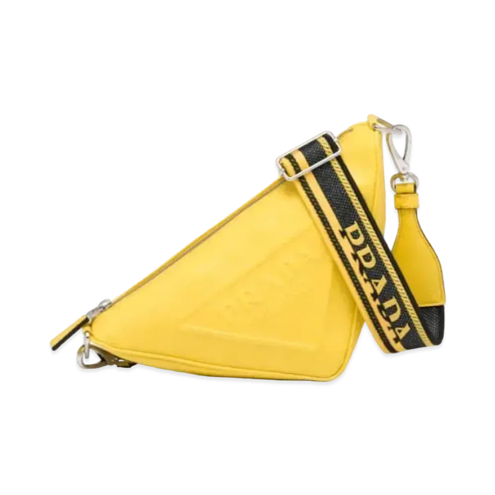 PRADA Triangle Saffiano Leather Bag "Yellow"