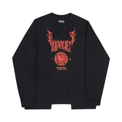 SUPPLIER Metal College Logo Cutting Long Sleeve "Black"