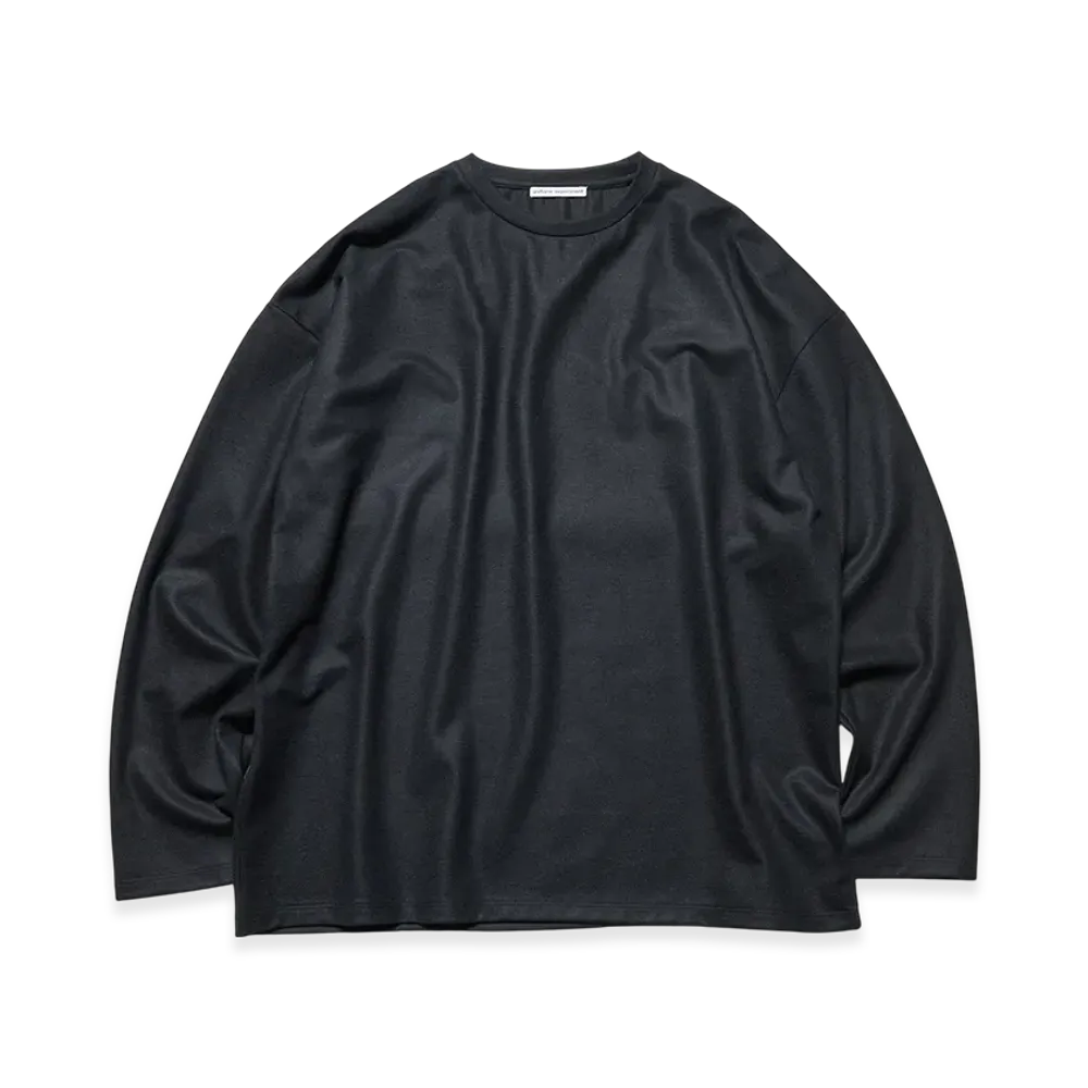 uniform experiment Silky Milled Wool Loose L/S Tee "Black"