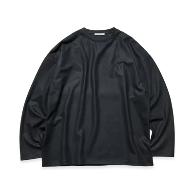 uniform experiment Silky Milled Wool Loose L/S Tee "Black"