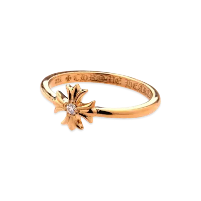 Chrome Hearts 22K Bubblegum Ring CH Plus w/ Diamond (CH Specification) "Gold"