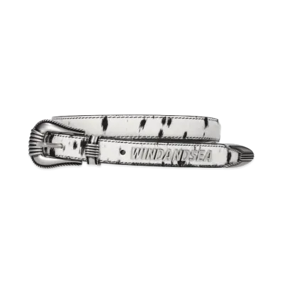 WIND AND SEA Cow Leather Belt "White Other"