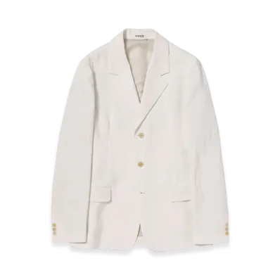 AURALEE High-Twist Wool Linen Twill Jacket "Off White"