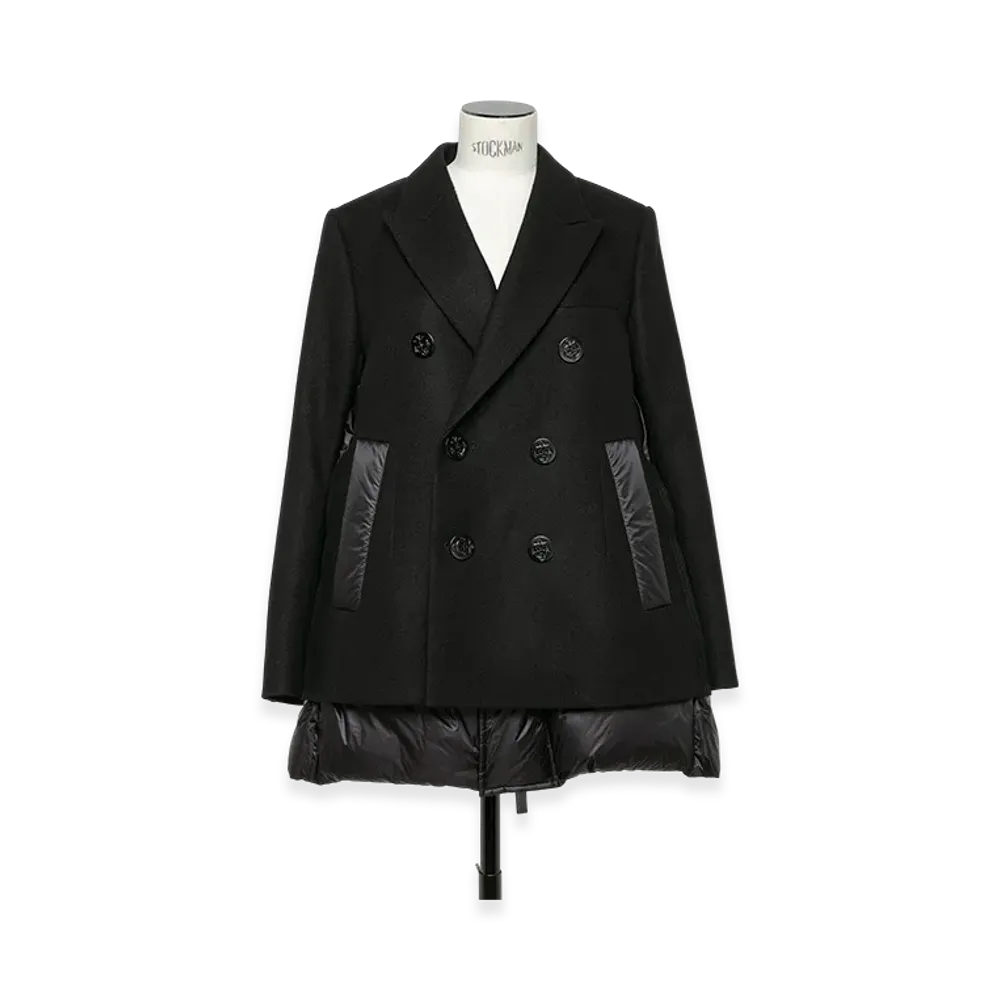 sacai Wool Melton x Puffer Jacket "Black"